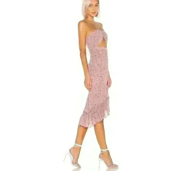 SUPERDOWN Dion Strapless Dress Dusty Rose S - Picture 1 of 5